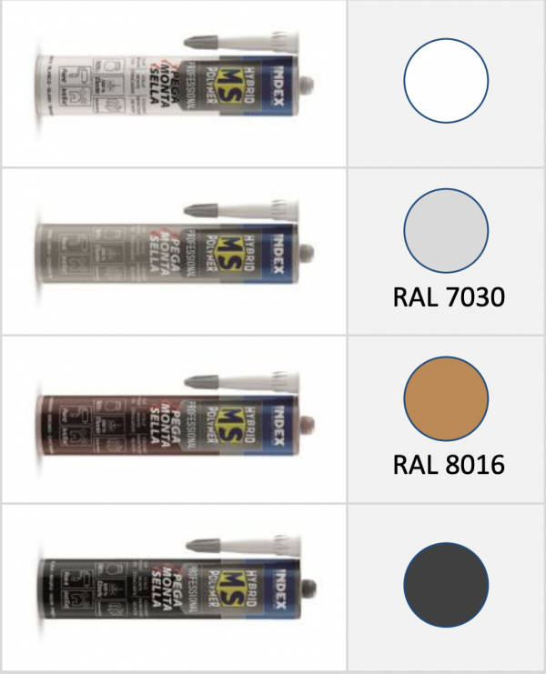 Polymeeri liima- ja tiivistemassa MS-PR värit