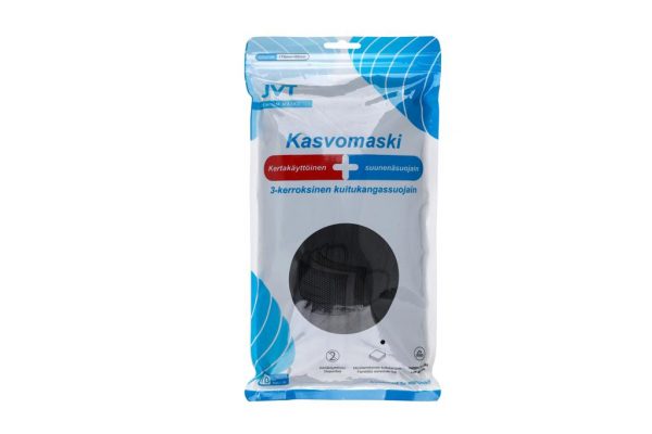 Musta kertakäyttömaski JVT 10 kpl pakkaus