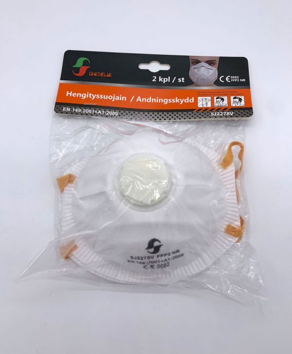 FFP2 SJ2278V venttiilin kanssa CE hyväksytty 2 kpl