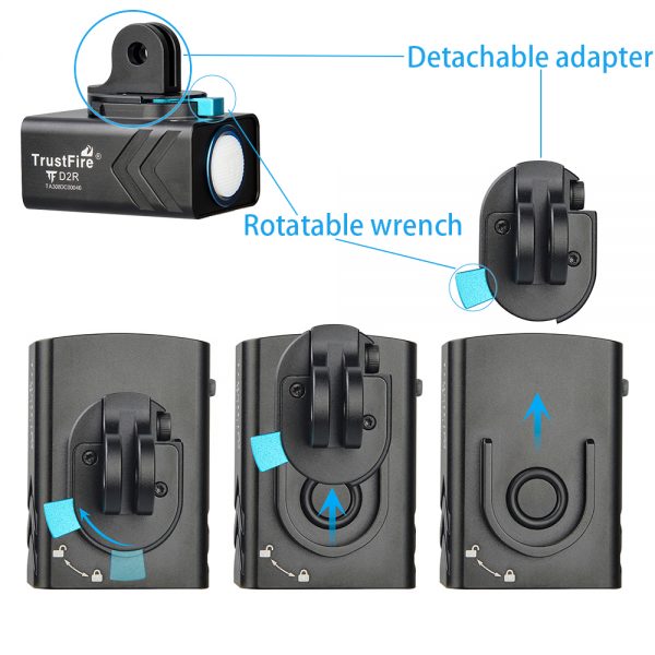 Pyöränvalo Trustfire D2R, 450lm ladattava helppo irroitus