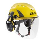 Kokovisiiri Kask Plasma suojakypärään kypärässä kuulokkeilla