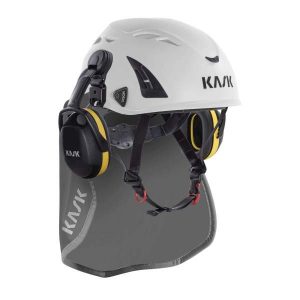 Niskasuojus Plasma harmaa kuulosuojainten kanssa